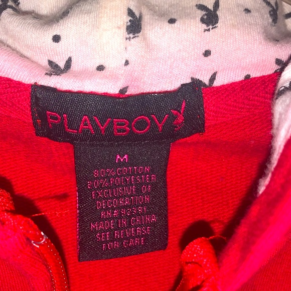 ⭐️SALE⭐️ Y2K RARE embroidered Playboy mini Hoodie w zipper pulley - Picture 6 of 8